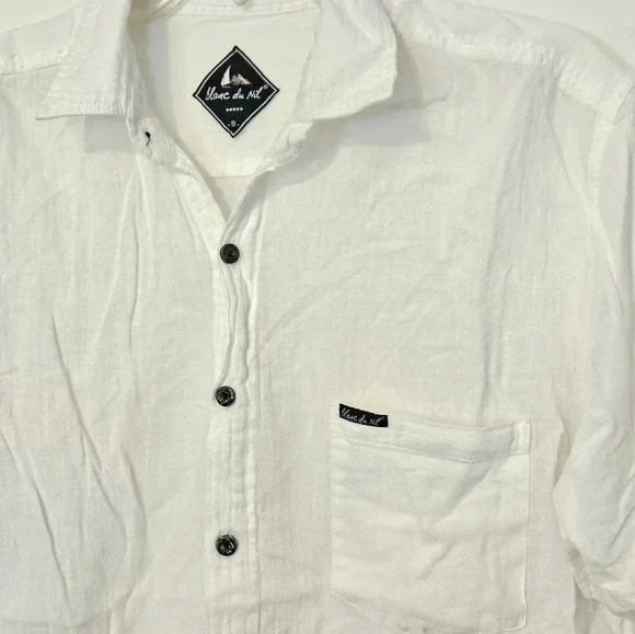 Blanc du Nil Short Sleeve Button Down 💯 Cotton - Picture 4 of 9